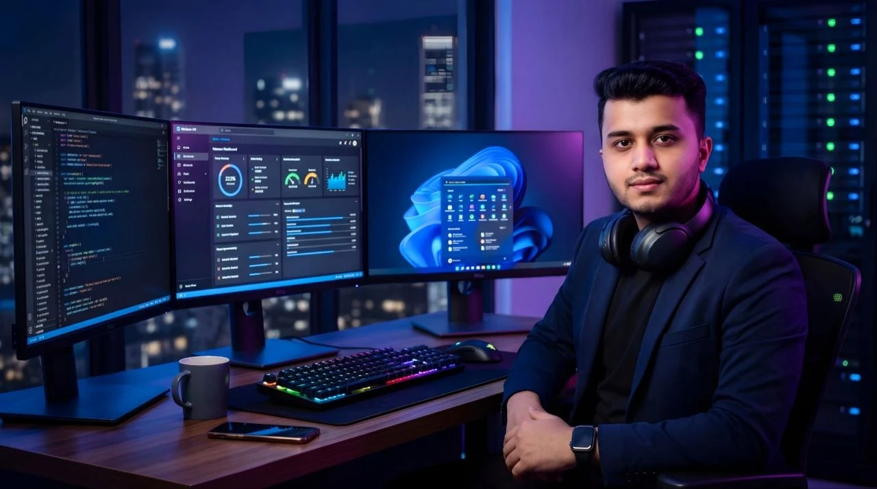 MD IMTIAZ at his technology workstation